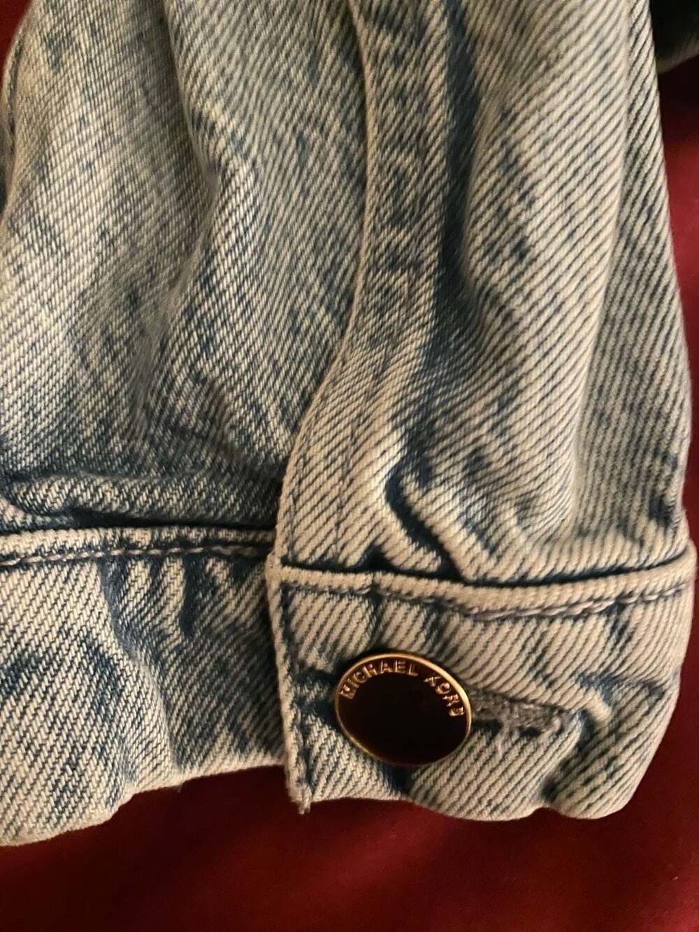 Michael Michael Kors Acid Wash Denim Grommet Button-Front Jacket - Picture 7 of 10